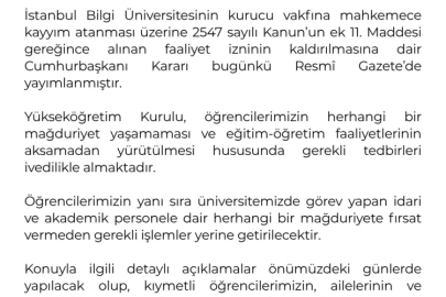 YÖK'ten 'Bilgi' açıklaması... Öğrenciler mağdur edilmeyecek